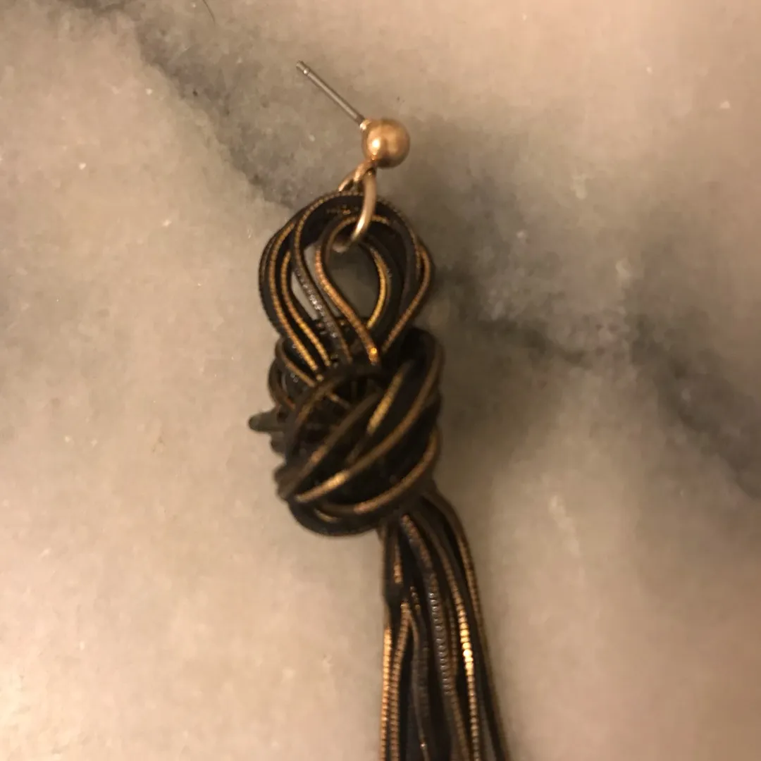 Gold And Black Strand Earrings photo 3