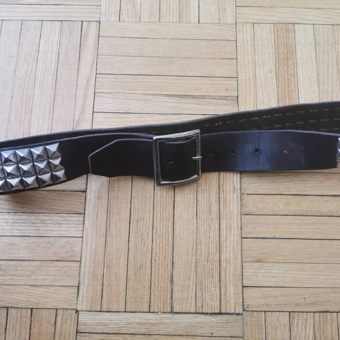 Real Leather Studded Belt photo 1