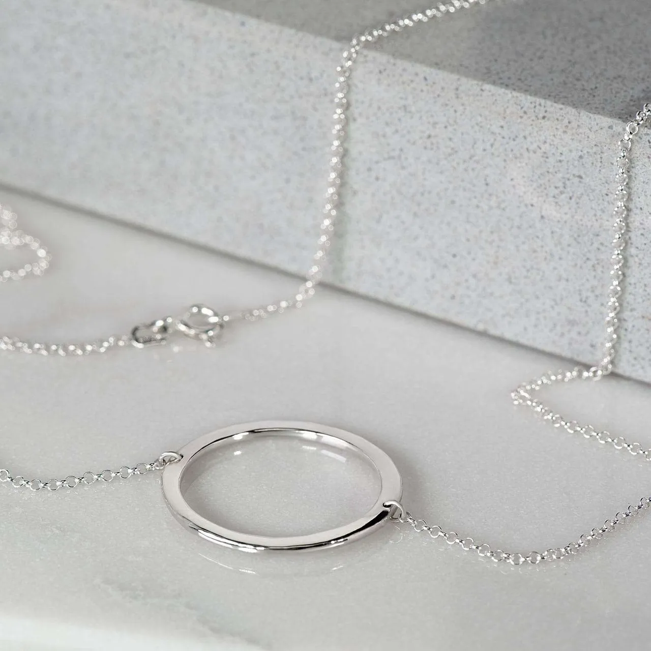Circular Polished Necklace In Sterling Silver photo 1