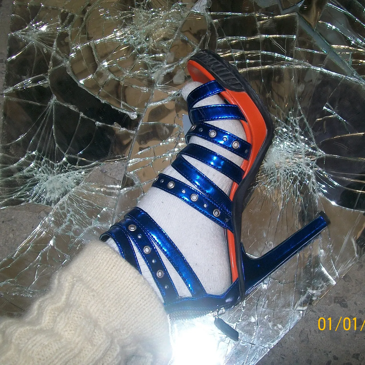 Blue and orange High heels  photo 4