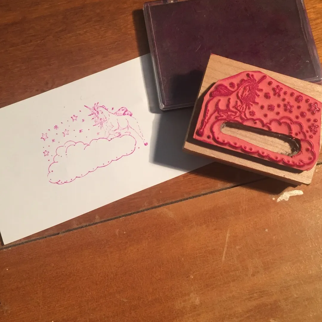Unicorn Stamp With Pink Ink Pad photo 1