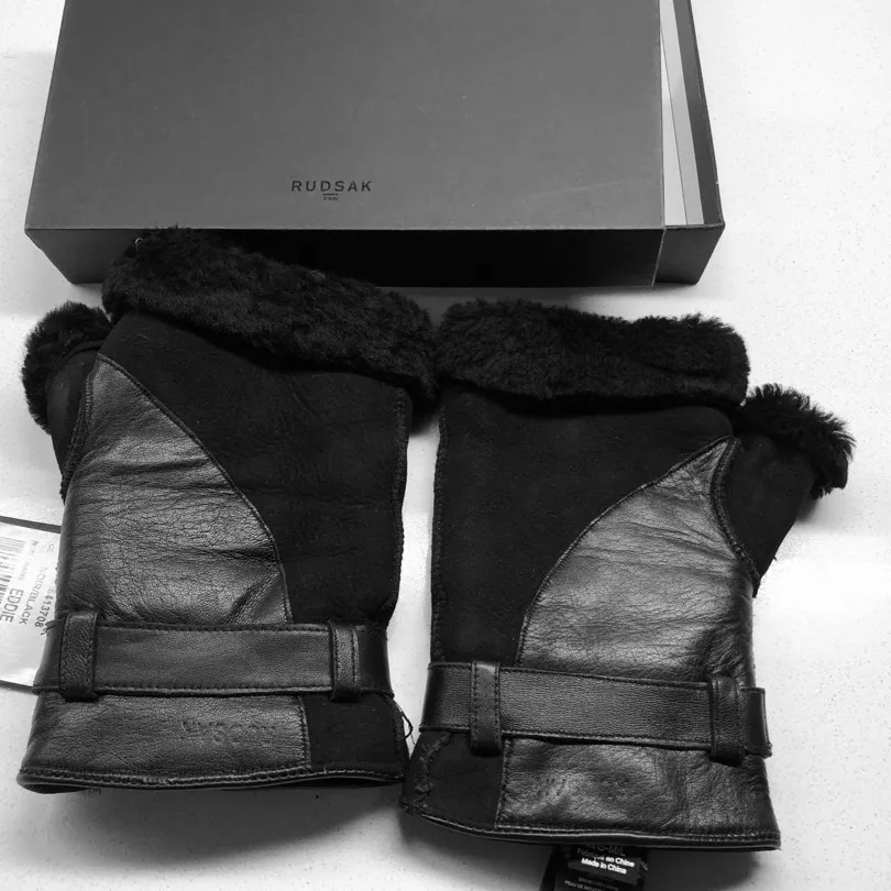 Rudsak Leather Gloves, Black Sheepskin photo 3