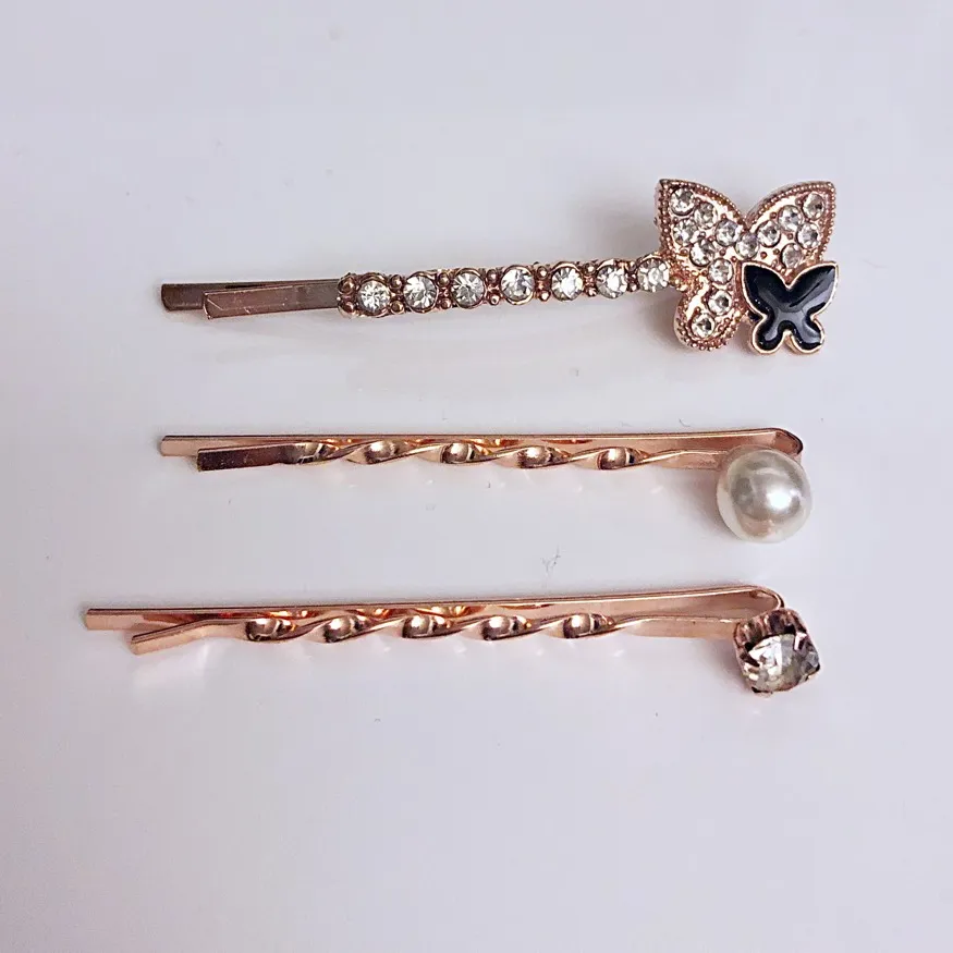 Rose Gold Set Of 3 Hair clips photo 1
