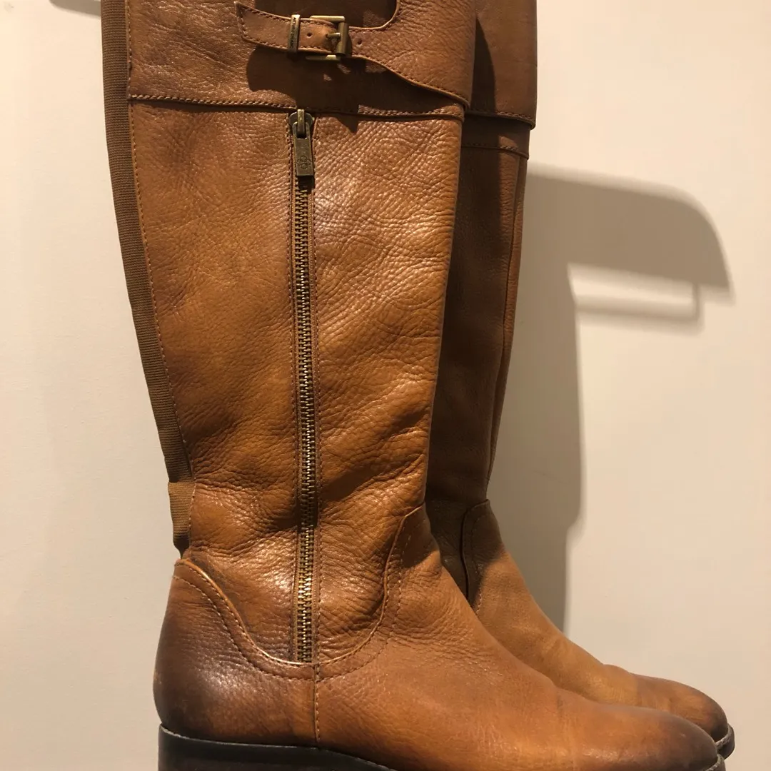 Arturo Chiang Brown Ombré Leather Riding Boots photo 5