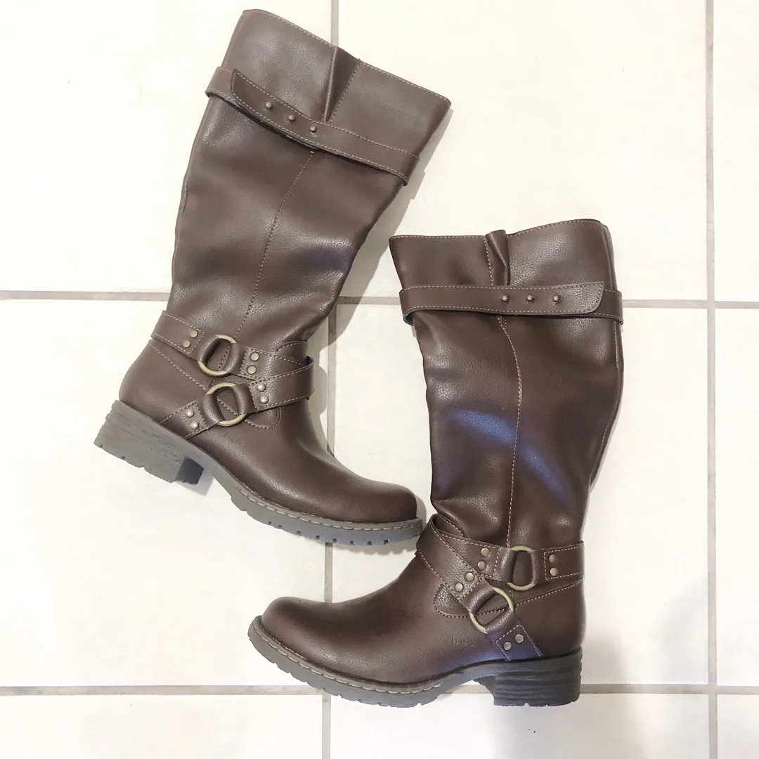 Brown Pleather Boots photo 1