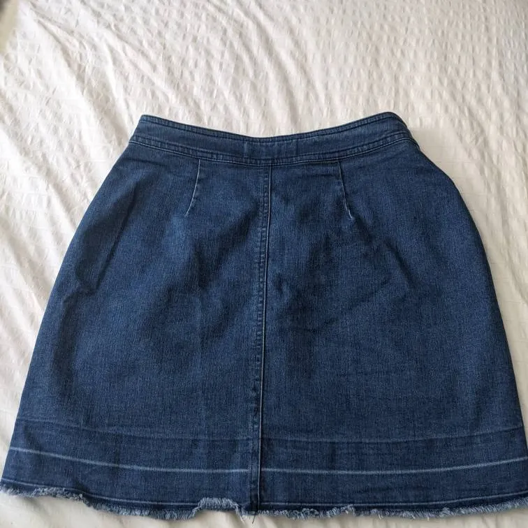 Cotton Buttoned Denim Skirt photo 6