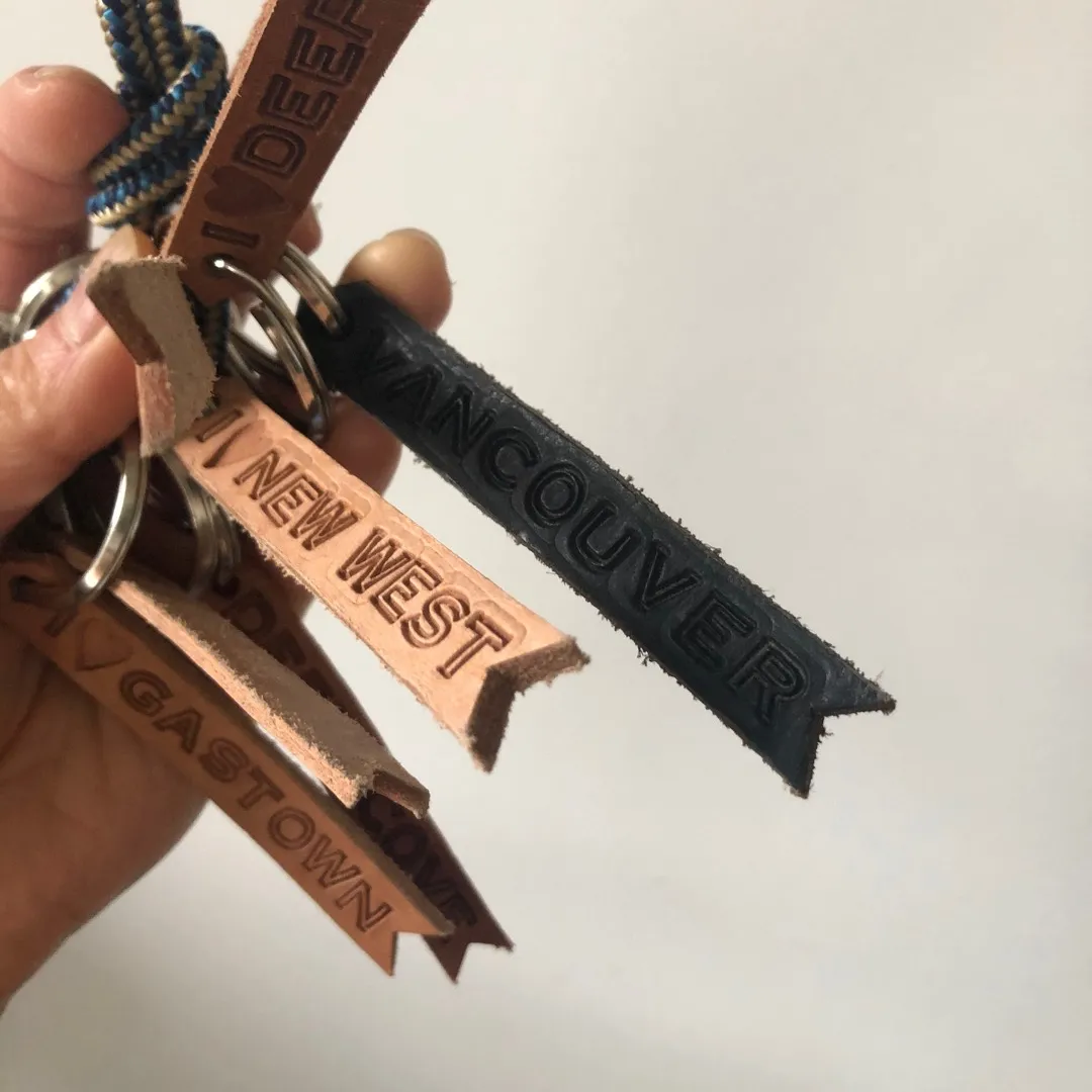 Hand Stamped Leather Key Chain photo 1