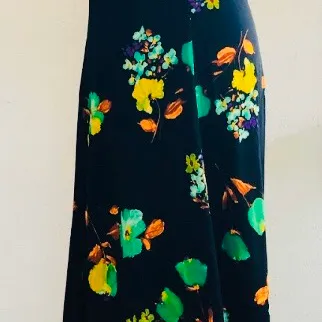 1970s meets great Gatsby black vibrant floral print poly maxi... photo 6