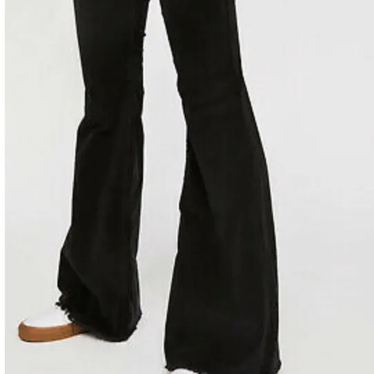 Free People Black Cord Flare Pants Size 26 photo 4