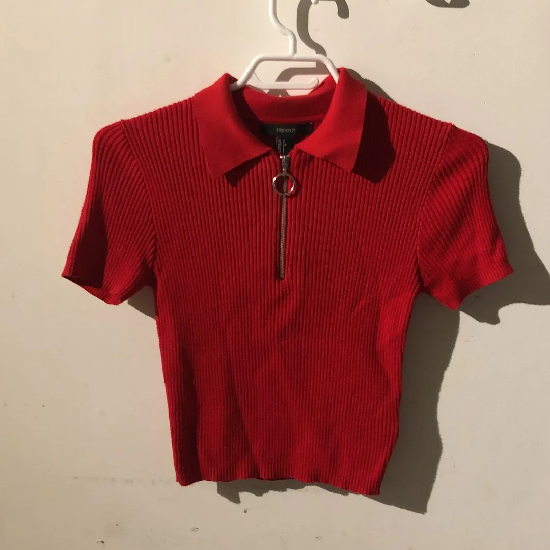 Red Shirt With Silver Ring - Size Small photo 1