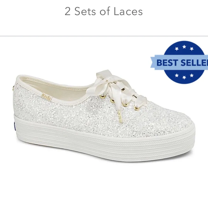 Brand New In Box Kate Spade For Keds Glitter Sneakers 9 photo 6
