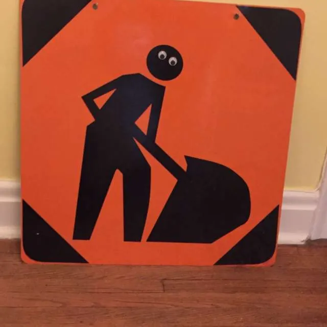 Googly Eyed Construction Sign photo 1