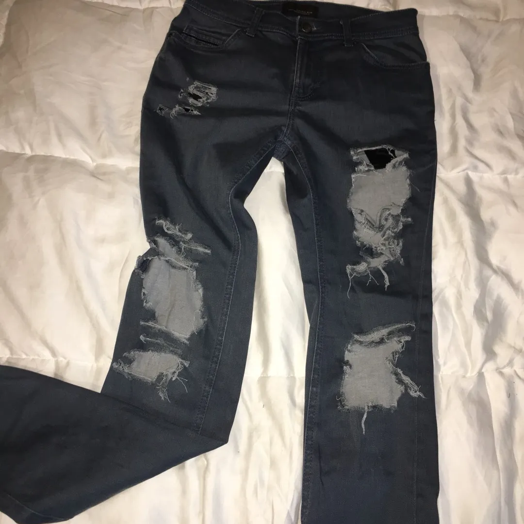 New Dark Blue MAVI Demim Pants And Zara Ripped Jeans photo 1