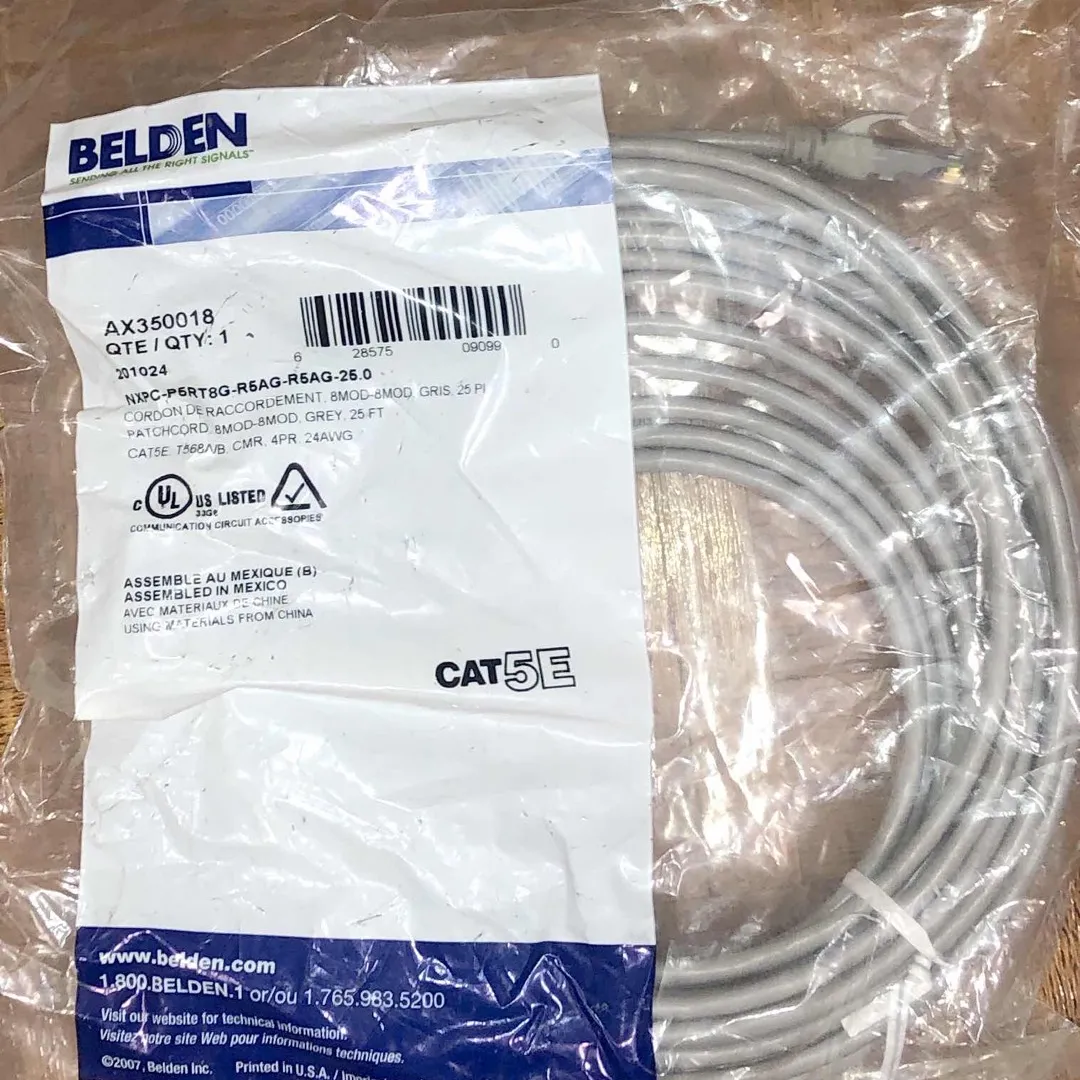 Belden 25 Foot Cat5e Ethernet Cable Bnib photo 1