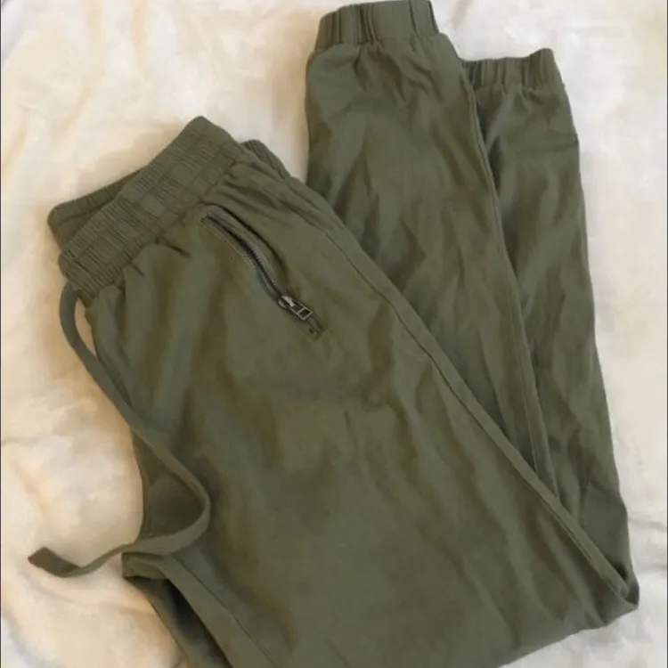 Olive High Rise Cargo Pants photo 1