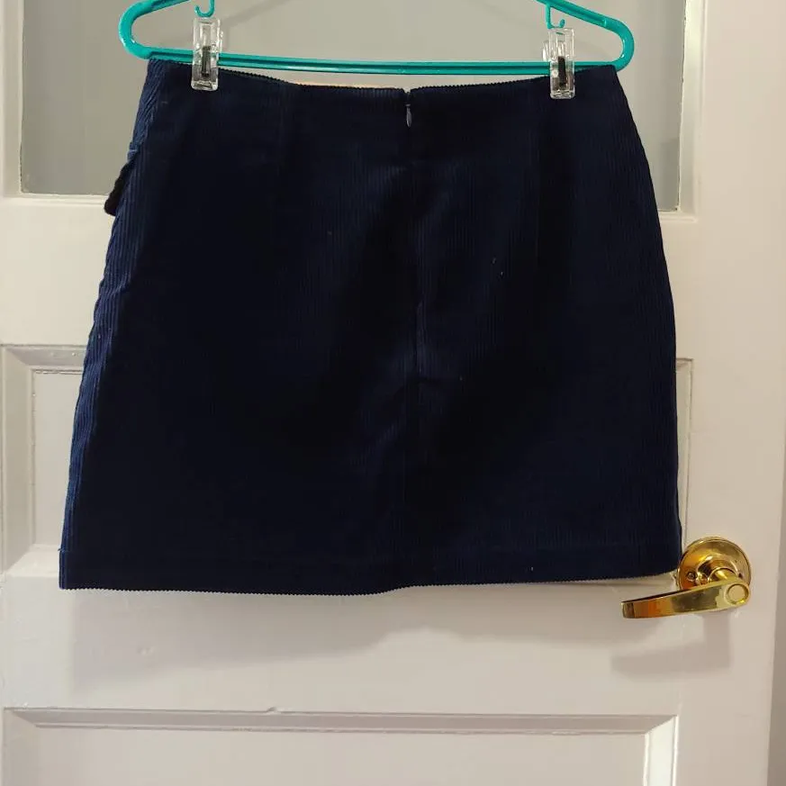 Zara Blue Corderoy Mini Skirt photo 3