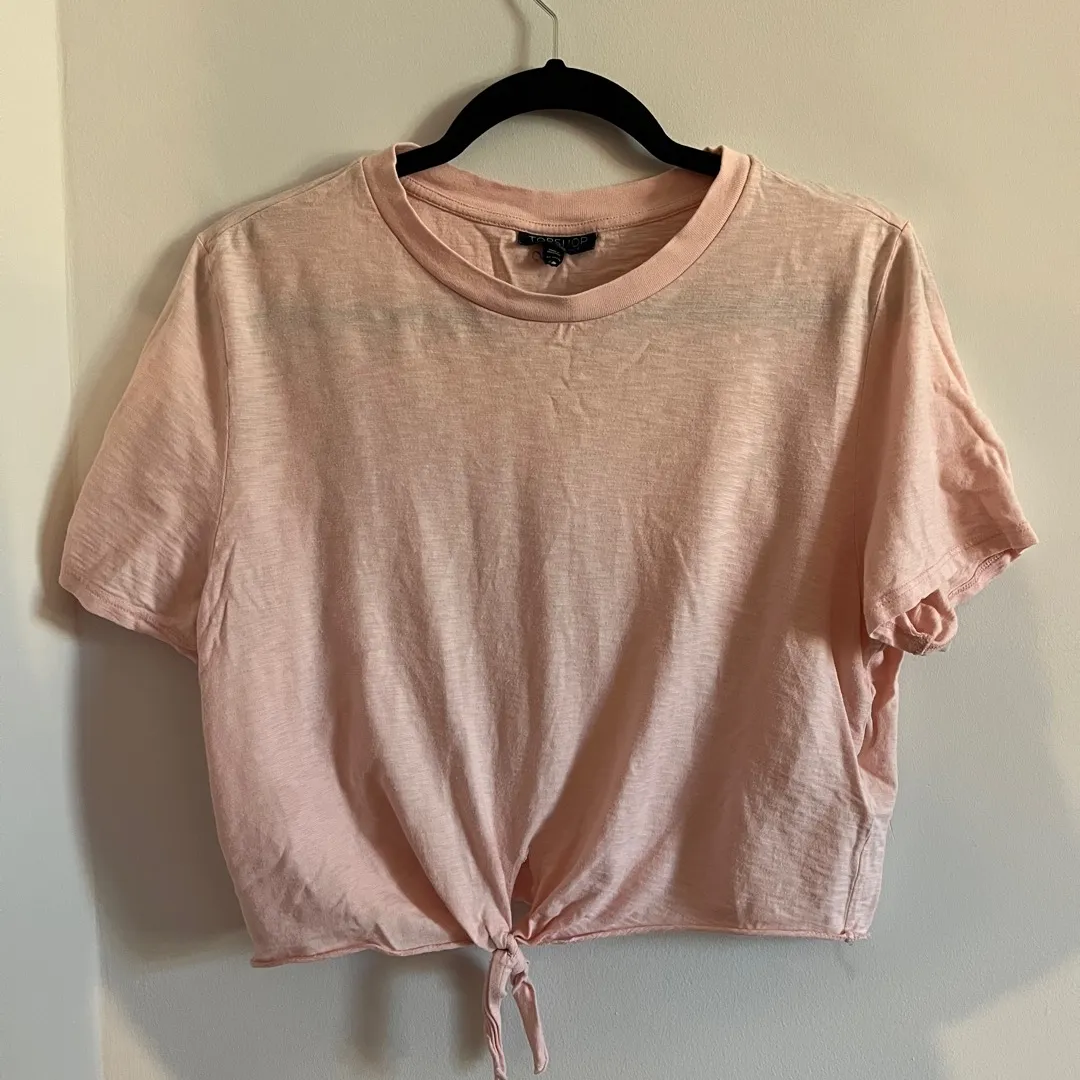 Top shop Pink Crop Shirt photo 1