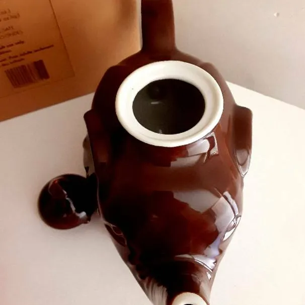 BNIB Stoneware Elephant Teapot & Two Matching Cups - Chocolat photo 7