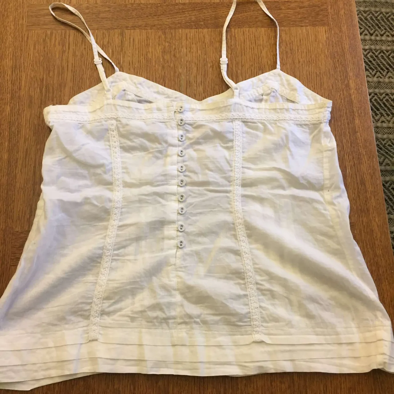 cute summery light white tank, H and M size 14 (large) photo 3
