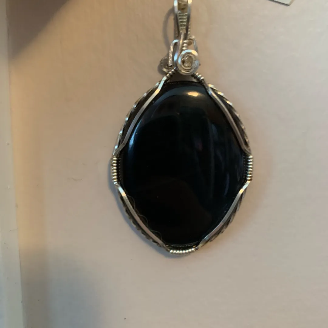 Obsidian Necklace Charm photo 1