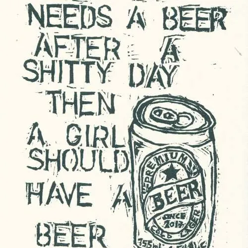 If a girl needs a beer... Print photo 1
