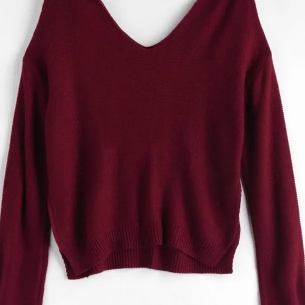 Red Drop Shoulder Sweater NEW photo 1