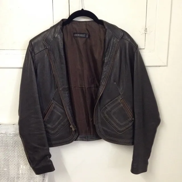 Handmade In Mexico Brown Leather Jacket photo 1