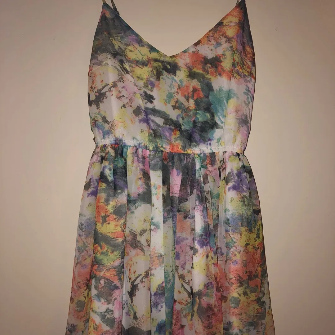 Silky Colourful Dress - Size M photo 1