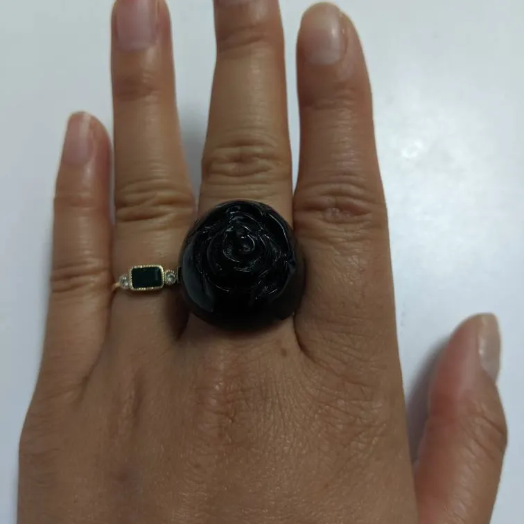 Anna Sui Costume/Statement Black Rose Ring photo 1