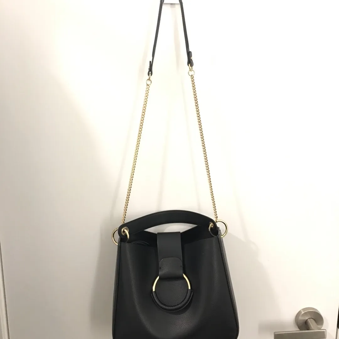 Black Leather Purse Bag photo 3
