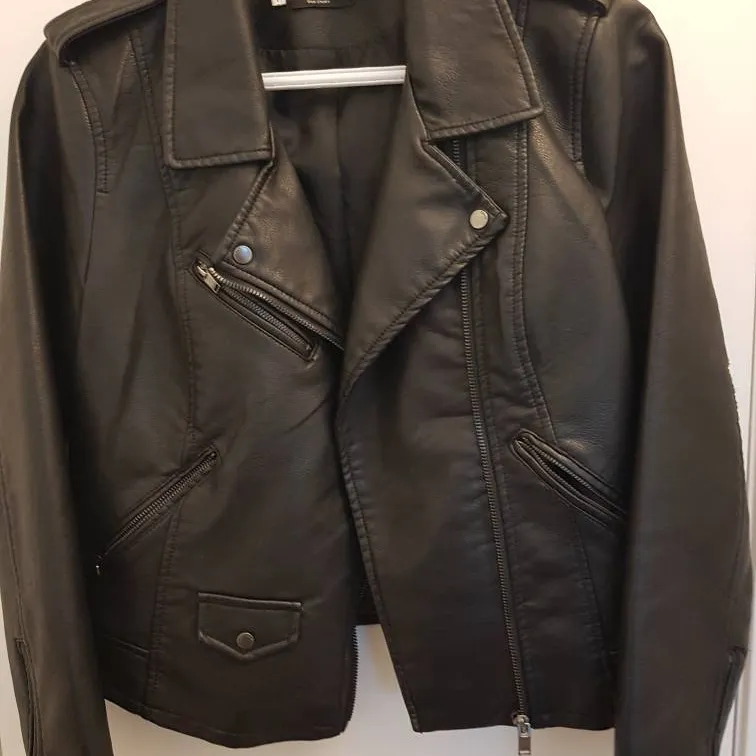 Black Vegan Leather Jacket (Size 38) photo 1