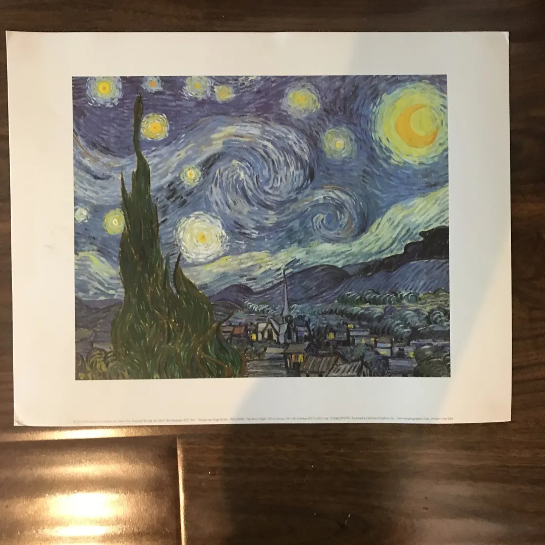 Vincent Van Gogh Starry Night Painting Print photo 1