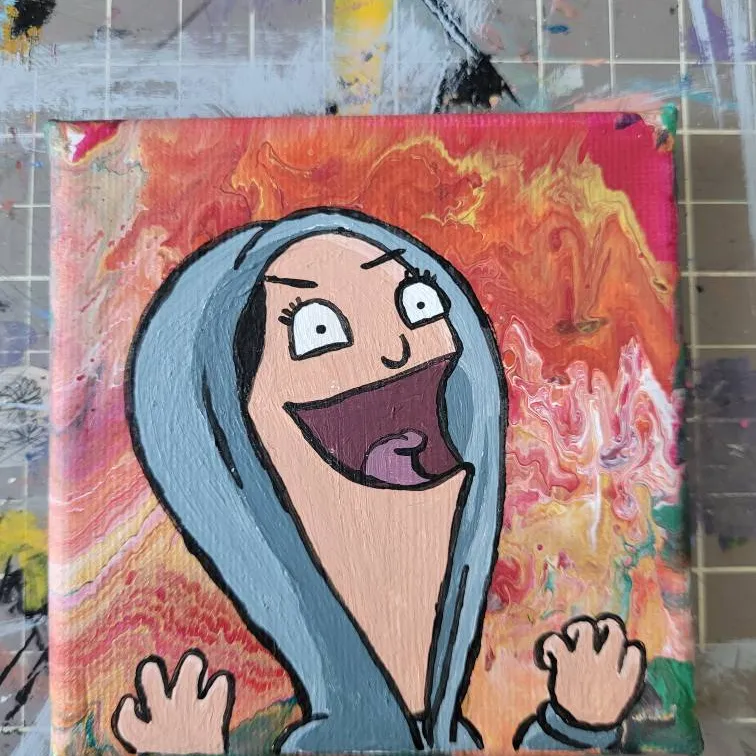 Louise Belcher Rage Painting 4x4 photo 1