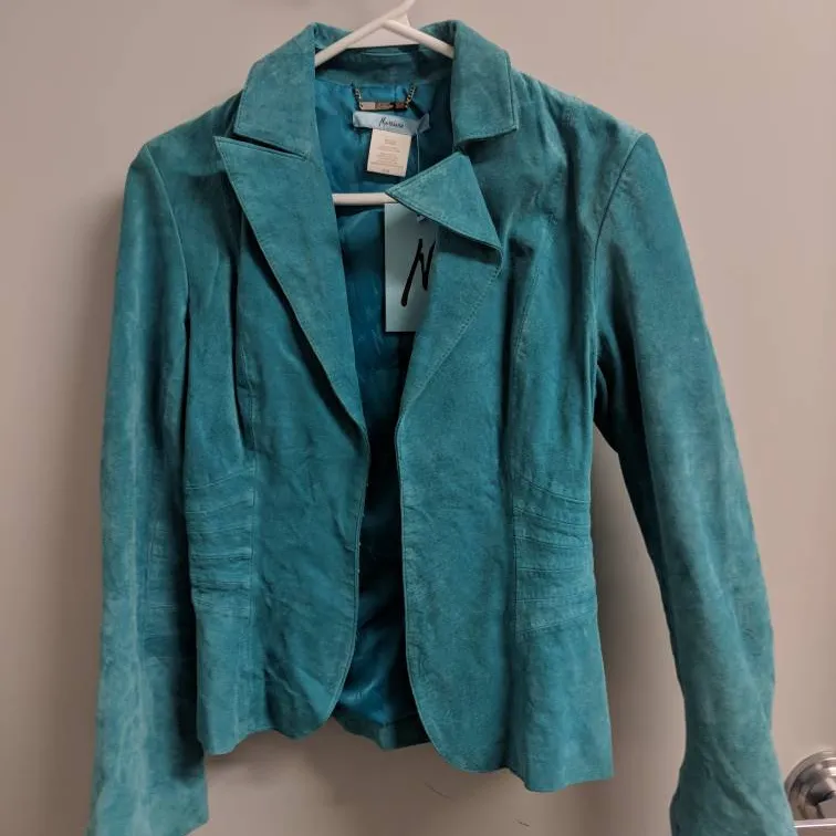 Marciano Teal Suede Jacket photo 1