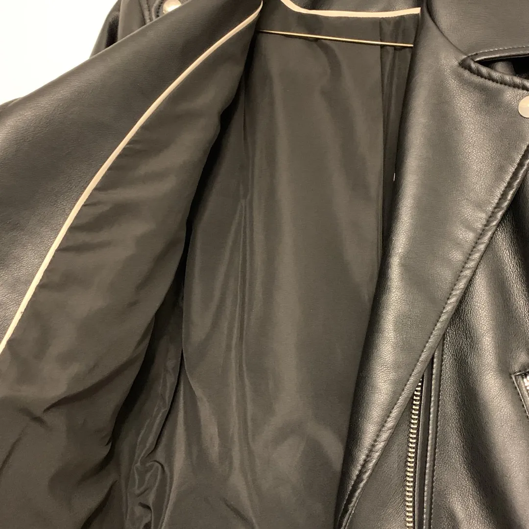 Zara Vegan Leather Jacket Size M photo 4