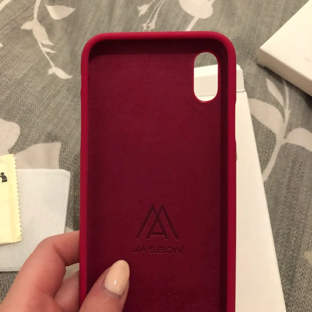 Pink/red iPhone X Case And Screen Protector photo 1