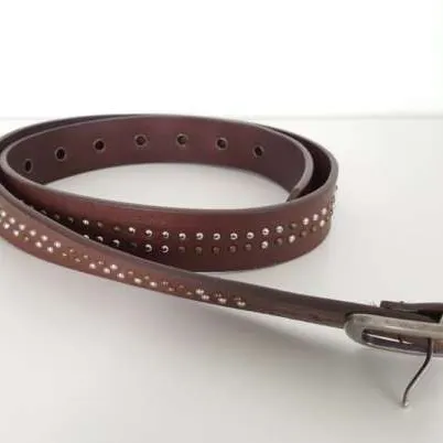 Thick Belt - SM - Brown With Gold Studs photo 1
