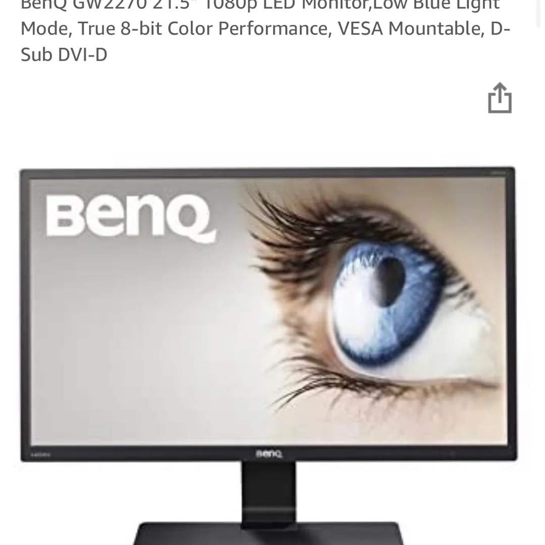 BENQ 21.5” 1080p Monitor photo 1