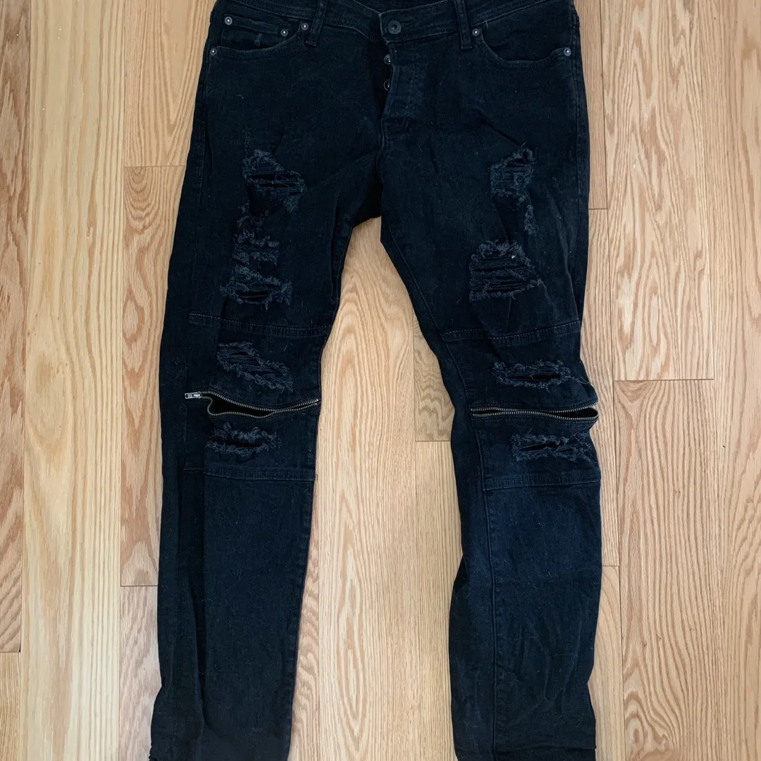 Jack & Jones Ripped Slim Fit Jeans - 34x32 photo 1