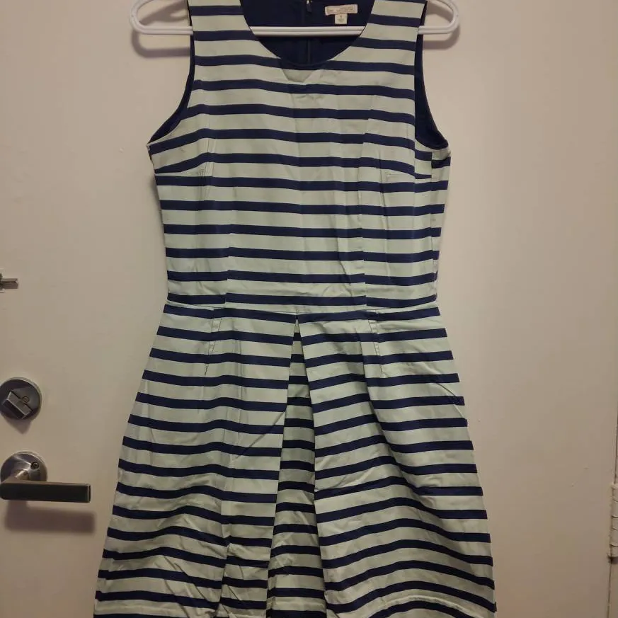 Navy & Cream Striped Gap Dress w/ Pockets photo 1