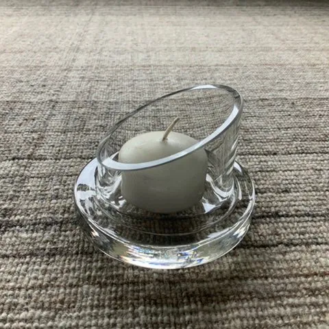 Solid glass candle holder photo 1