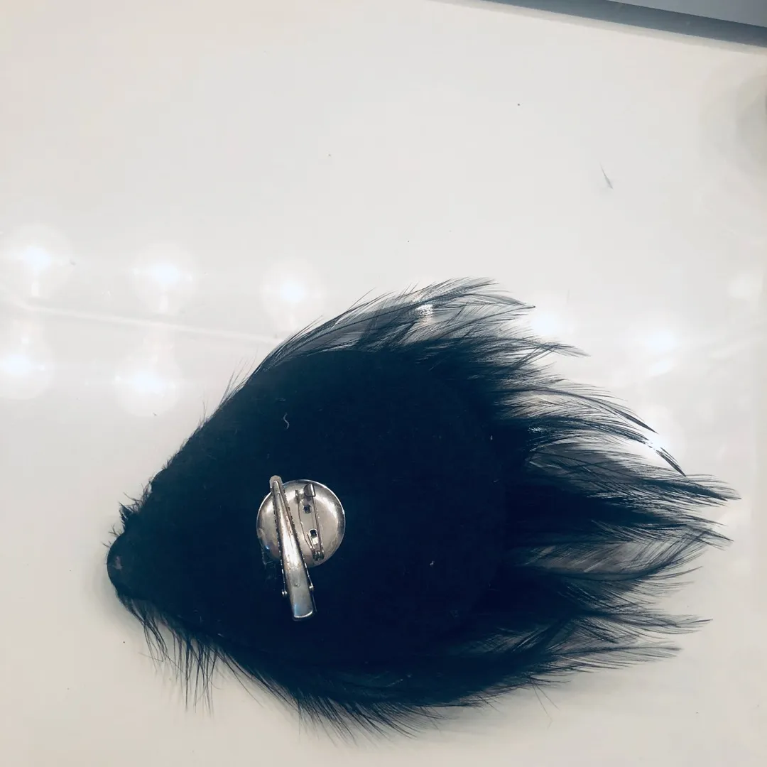 Jeweled Black Feather Hair Pin photo 4