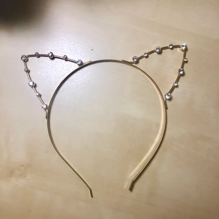 Gold Cat Ears Headband With Gems 💎 photo 1