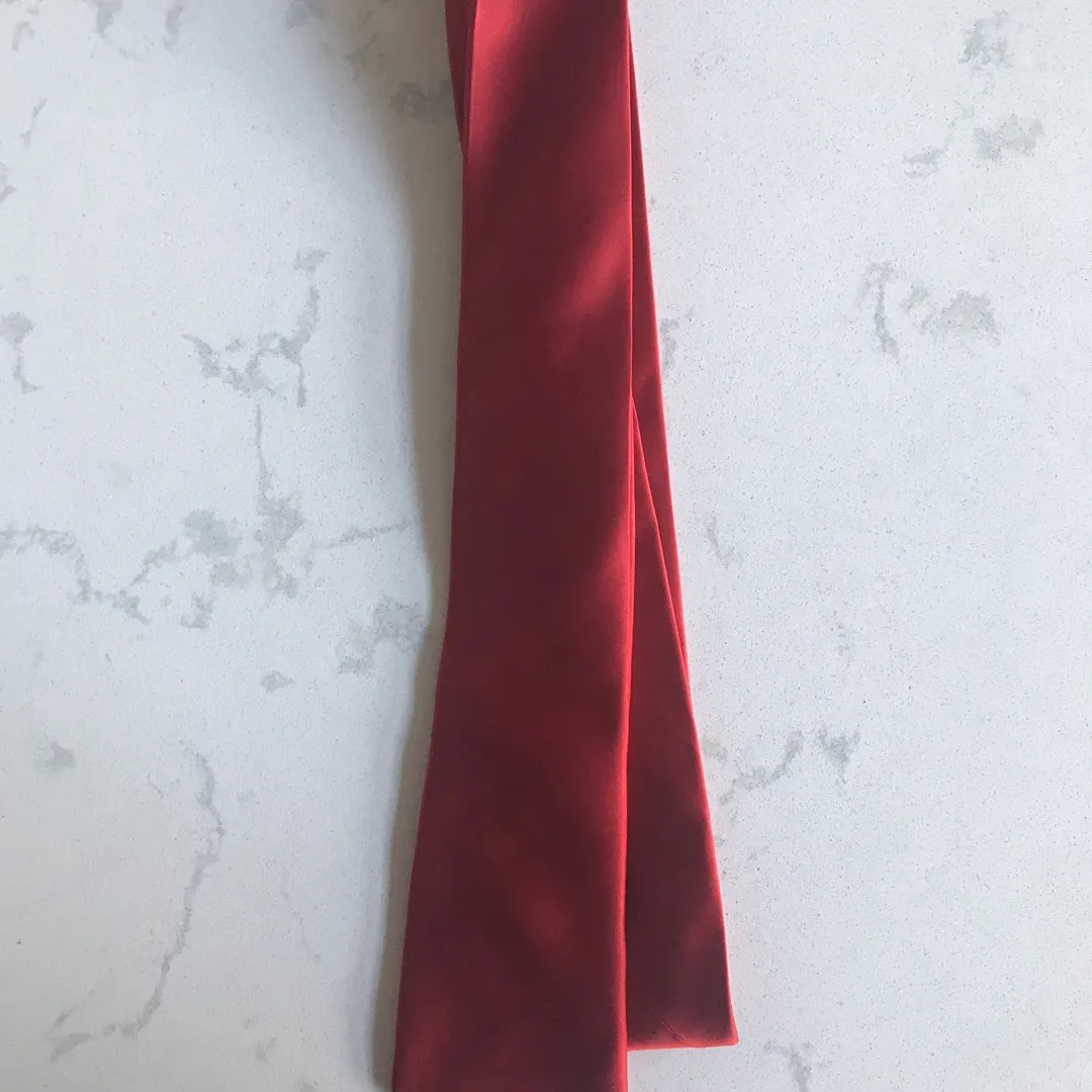 Red Silk Skinny Tie photo 1