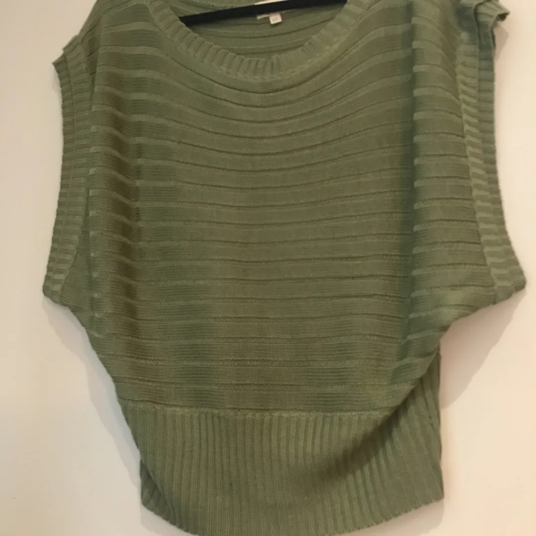 Olive Green Knit Shirt - Small photo 1