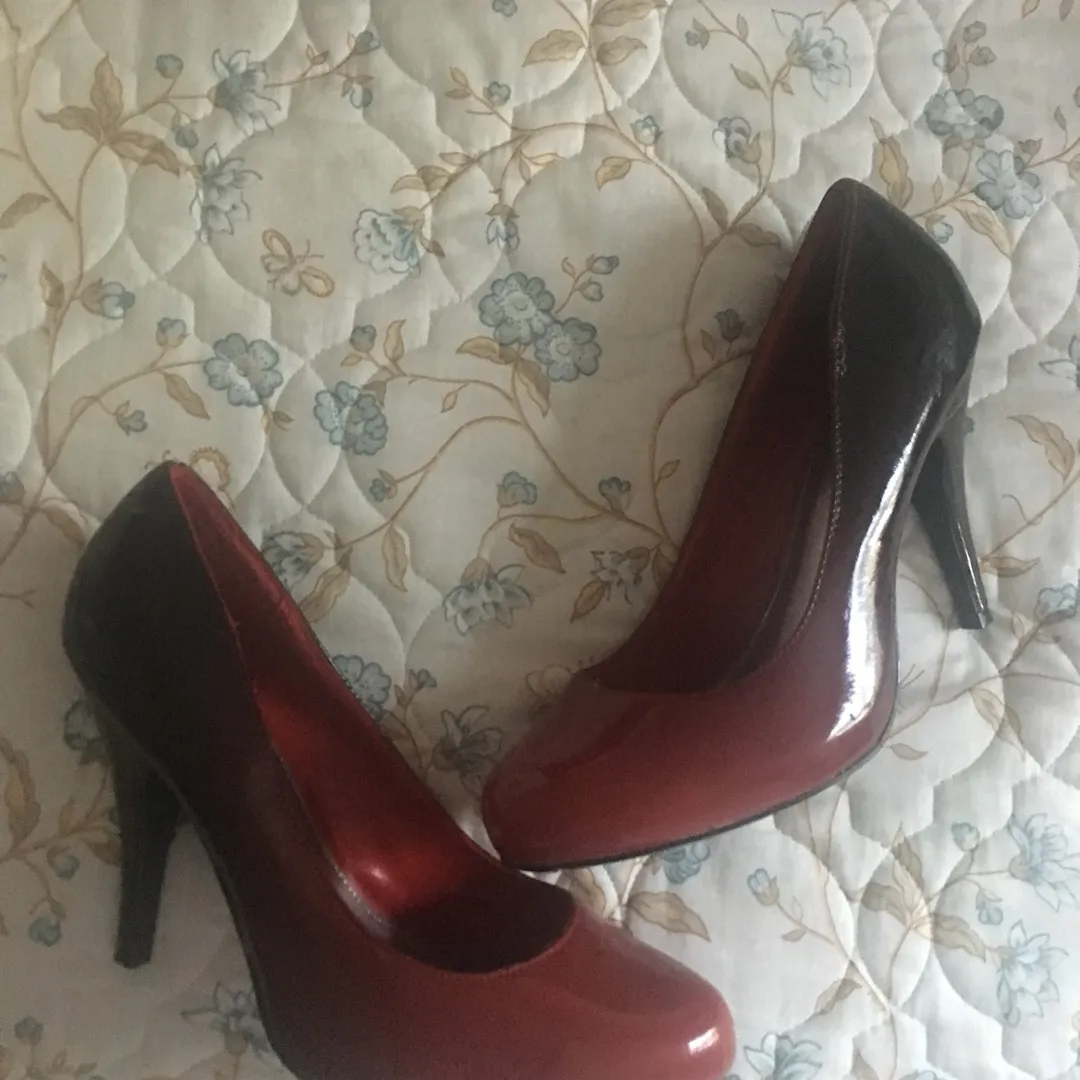 Red To Black Ombré Heels photo 1