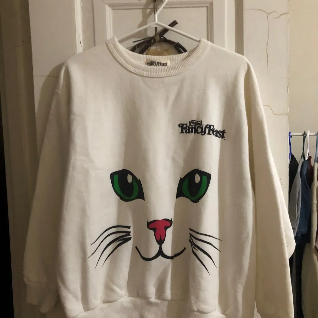 Vintage Fancy Feast Cat Sweater photo 1