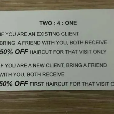 50% Off Haircut For 2 (Buy 1 Get 1 Free Hair Cuts) With "Mast... photo 4