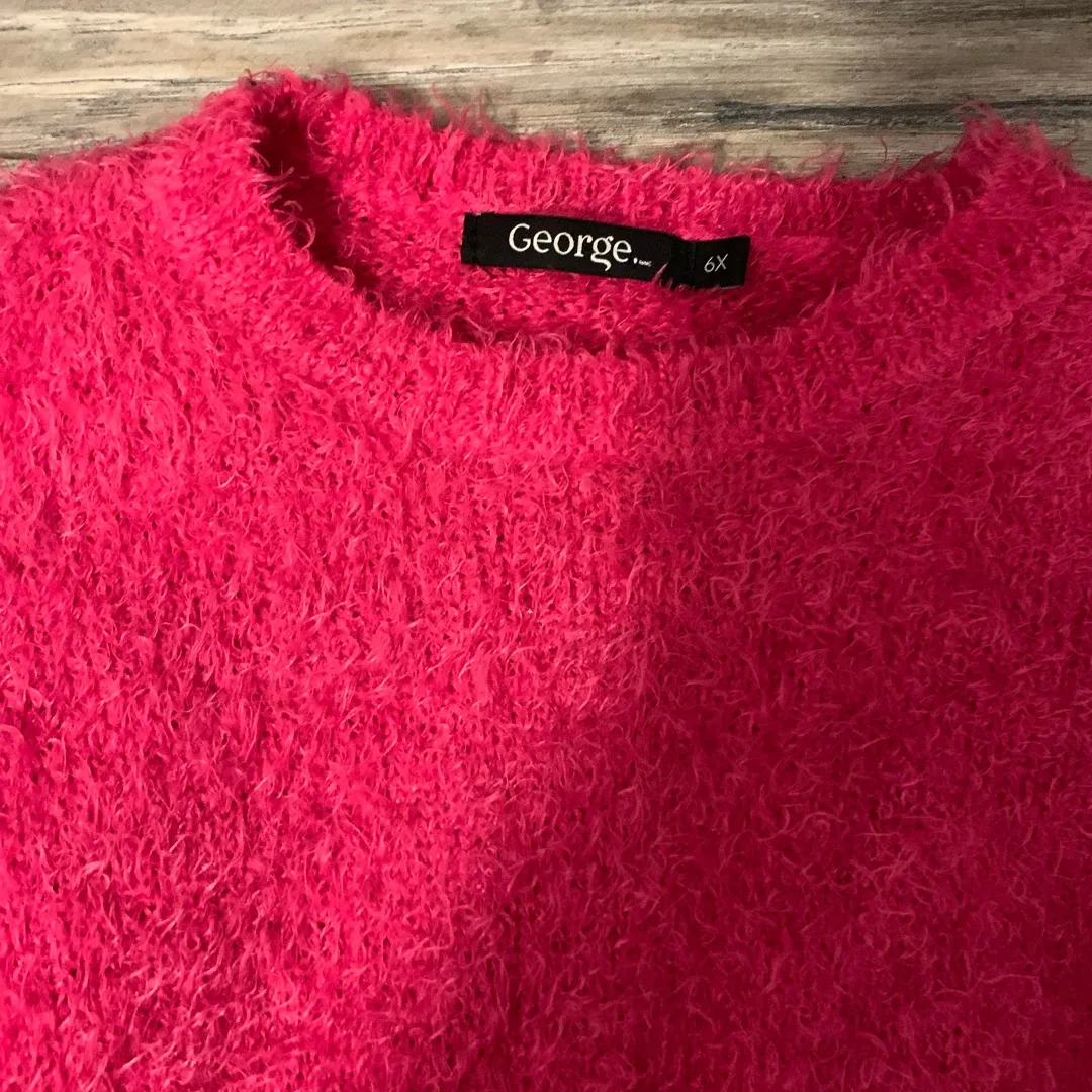 Hot Pink Fuzzy Sweater photo 3