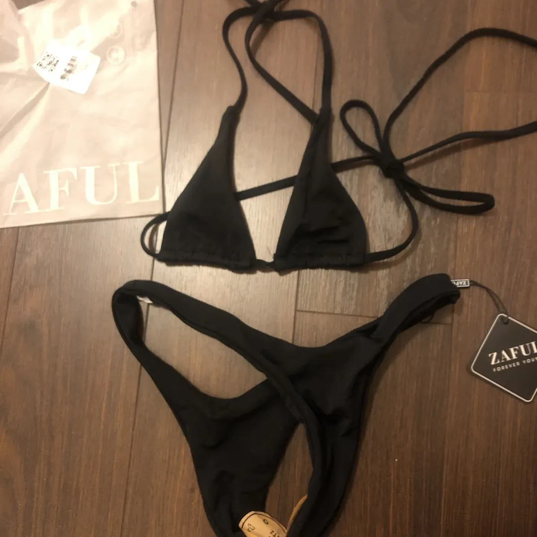 Zaful Black Micro Bikini Size Small photo 3